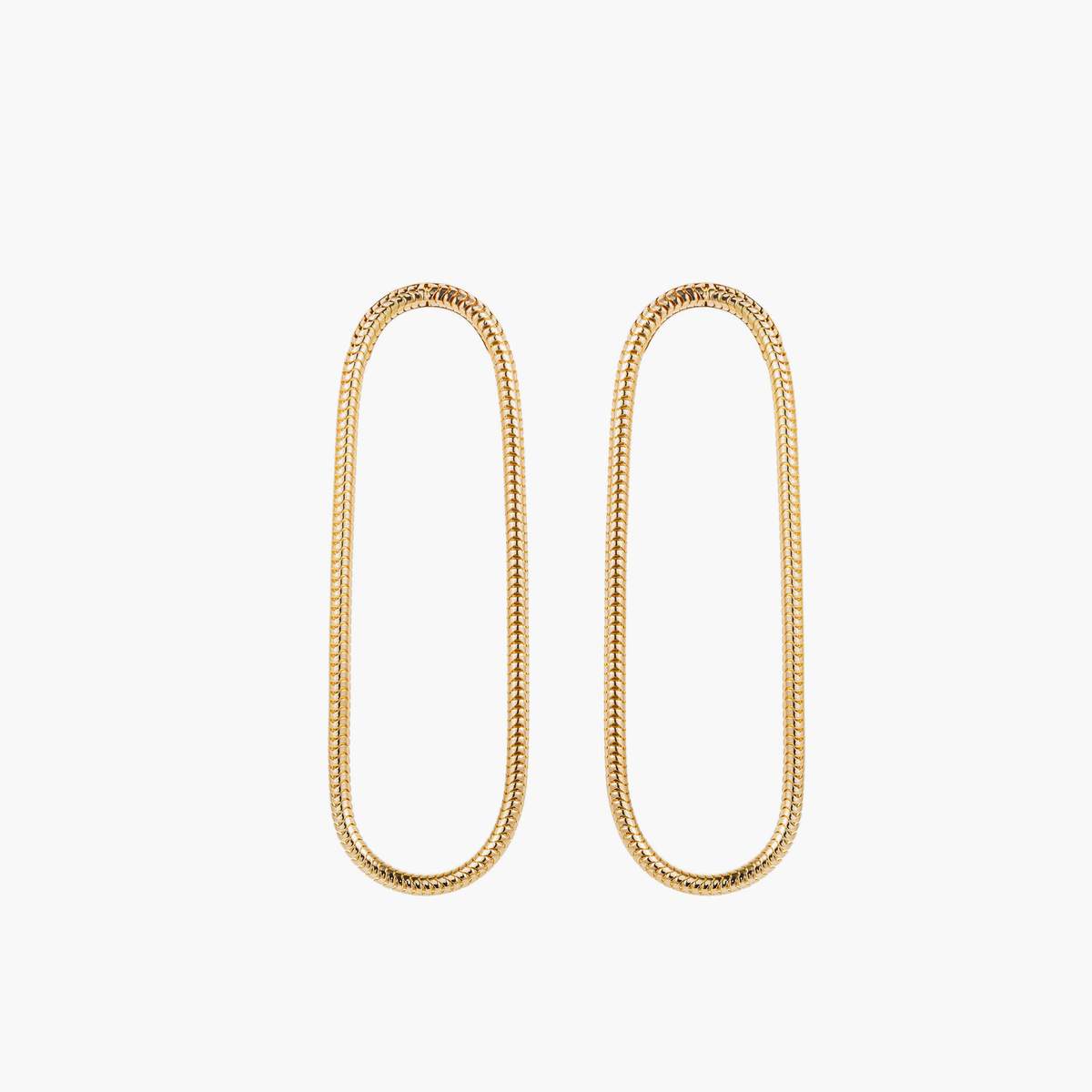 Single chain gold earring