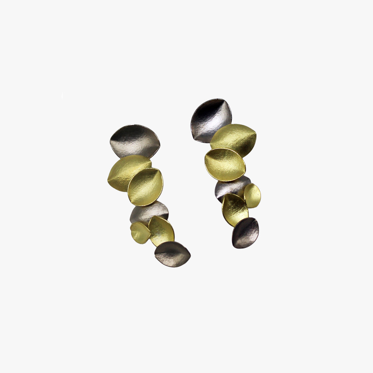 Gold two-tone drop earrings