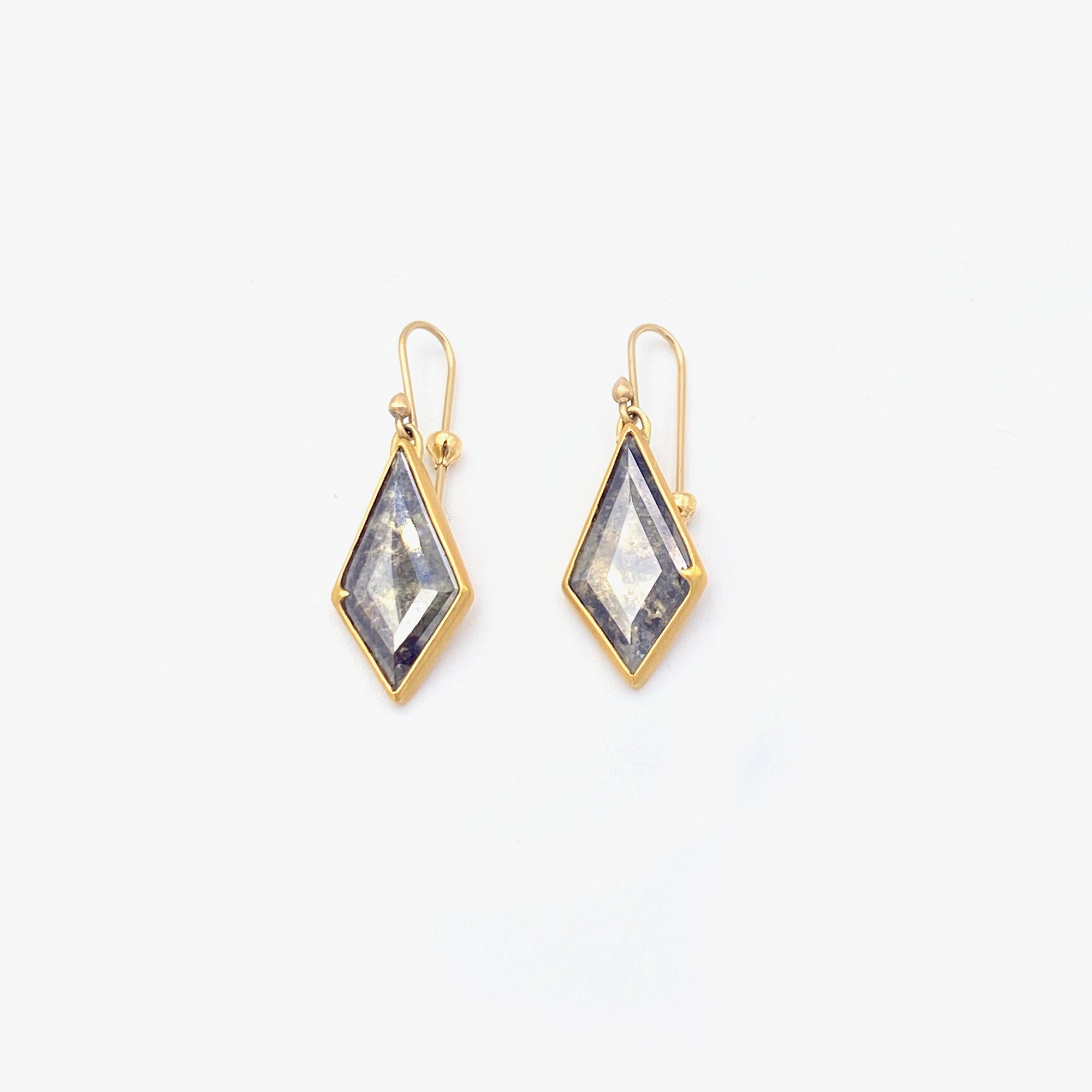 Kite-Shaped Salt & Pepper Diamond Earrings