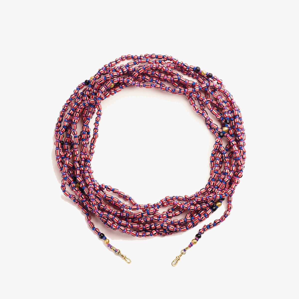 Pink and black Ghana Mauli beads