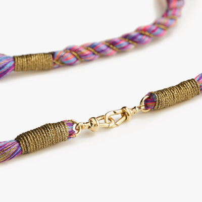 Purple, pink and gold short Rathi cord