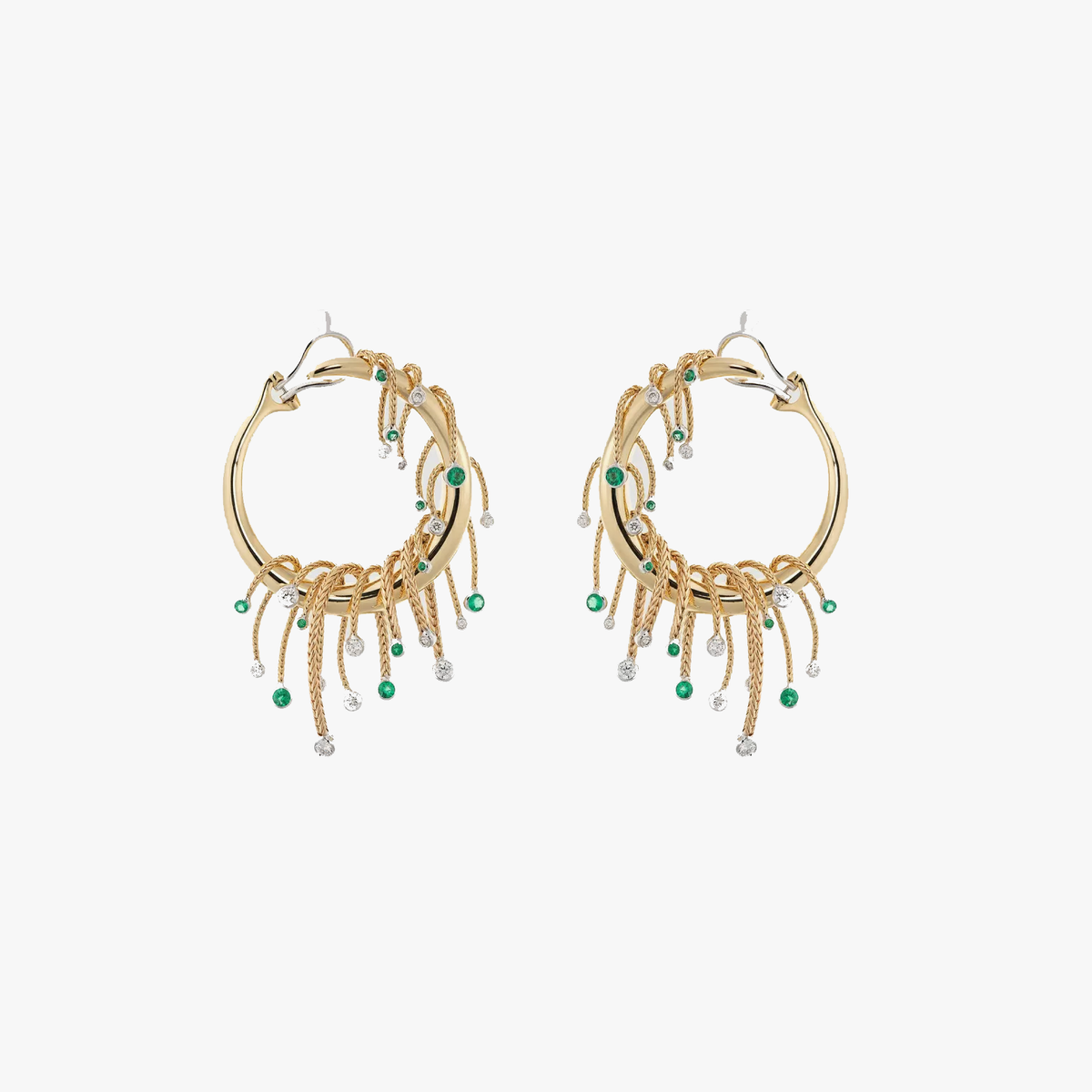 Together earrings with emeralds and diamonds