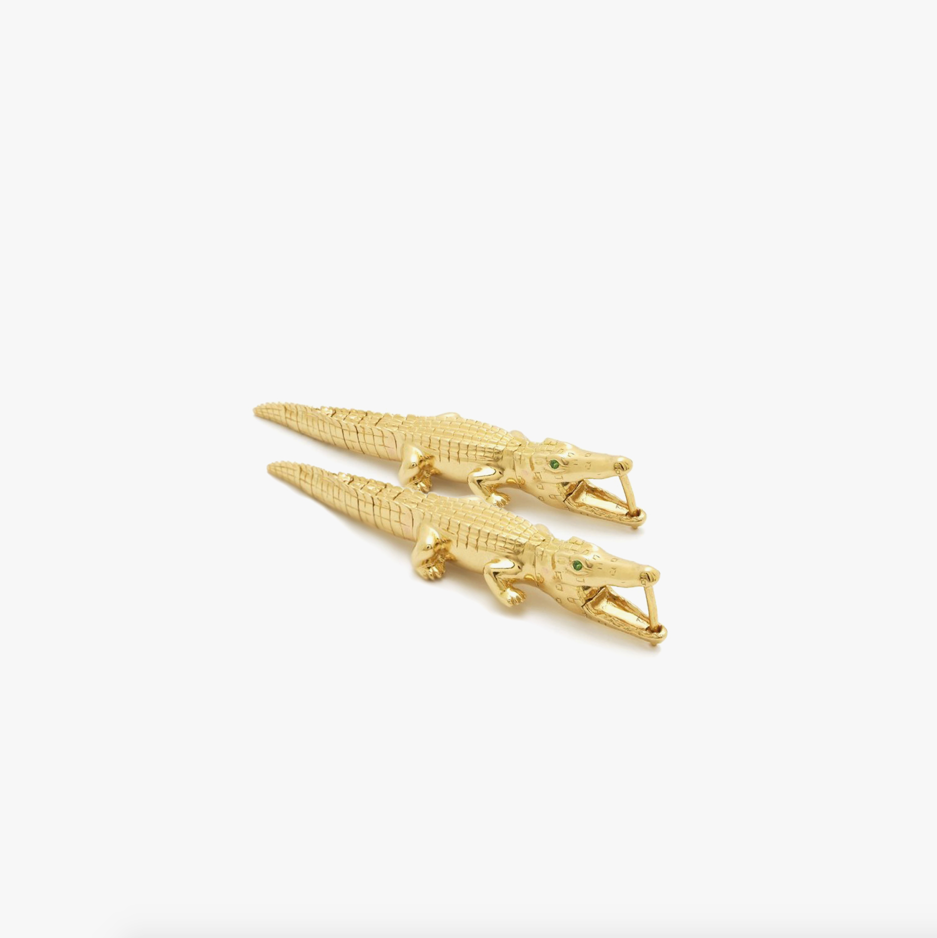 Gold Alligator Bite Earrings