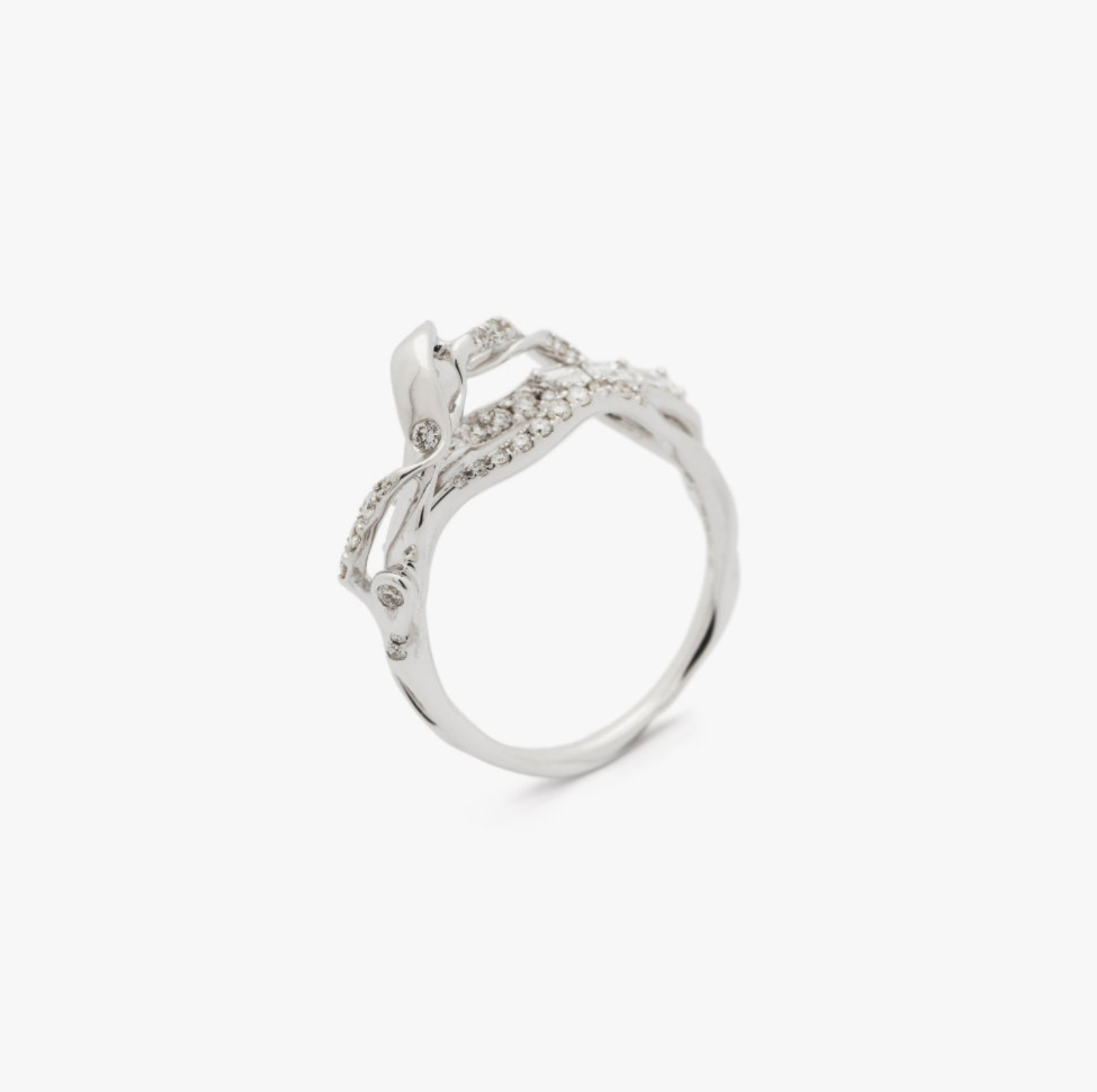 Exhale diamond stackable ring in white gold with diamonds