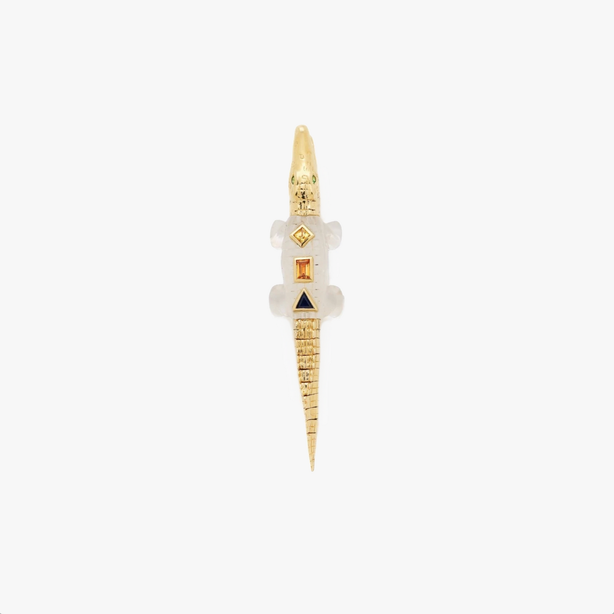 Pop art crystal alligator bite earring