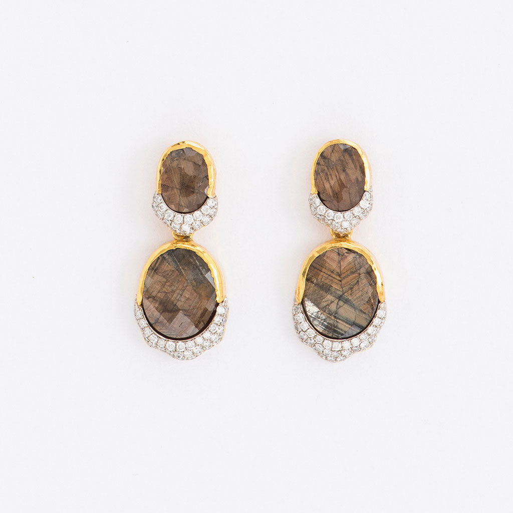 Golden Sapphire Teardrop Earrings
