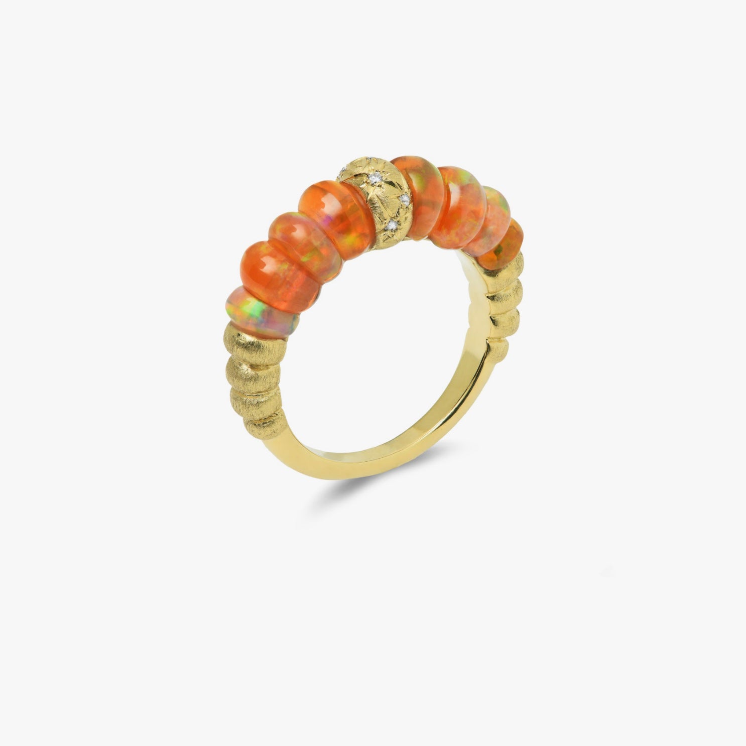 Constellation Collection Band Style Ring with Fire Opals