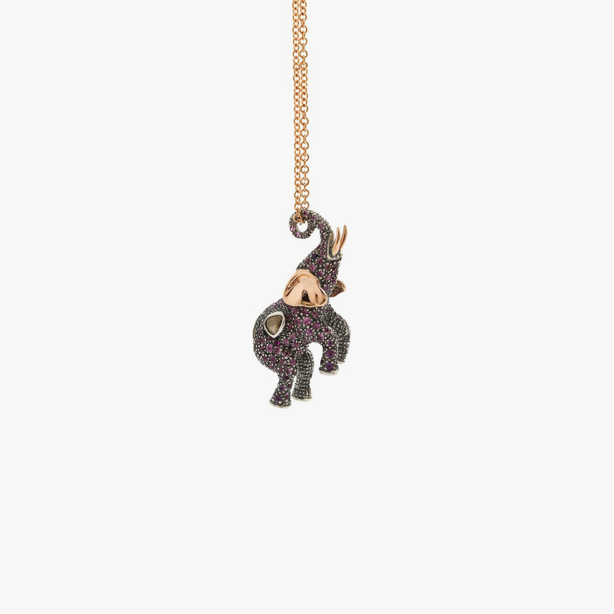 Pink Sapphire Elephant Necklace