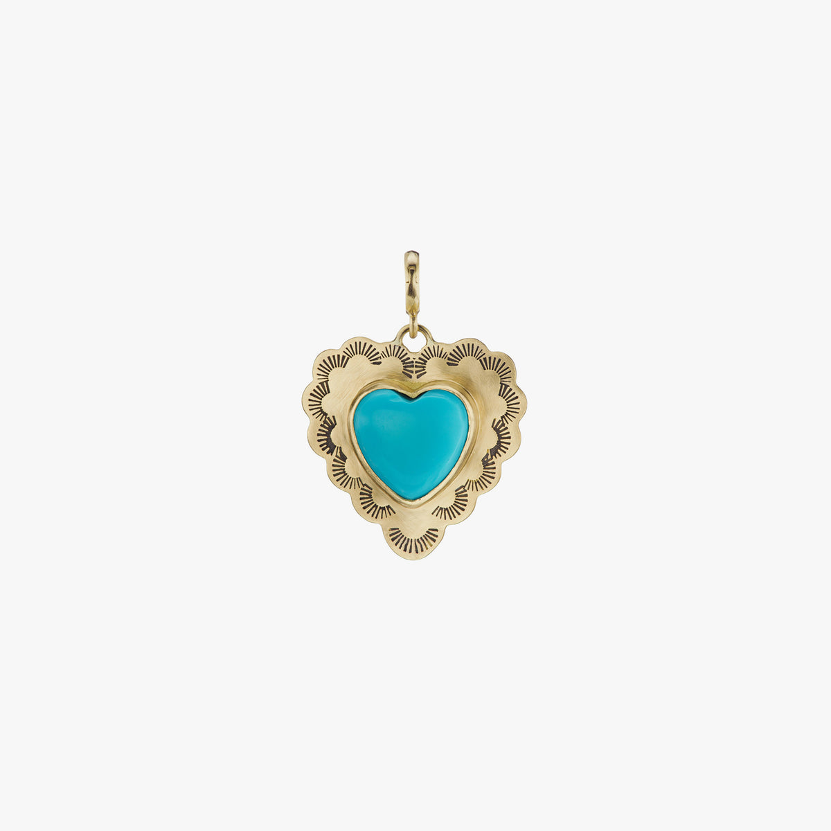 Large Heart Charm with Turquoise Heart